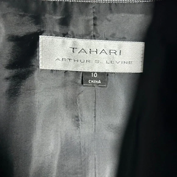 Tahari Arthur S. Levine Womens Gray 1 Button Blazer Pant Suit Set Size 10 - Picture 6 of 14